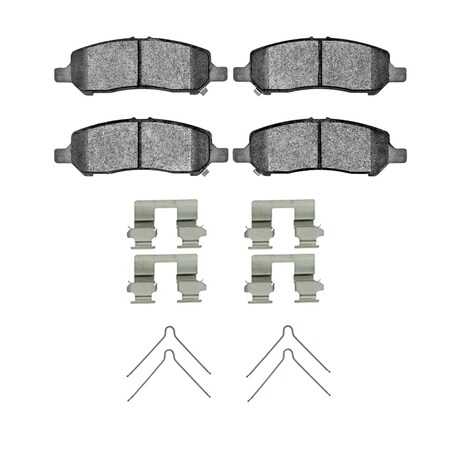 Dynamic Friction Co 5000 Advanced Brake Pads - Ceramic and Hardware Kit, Long Pad Wear, Rear 1551-1647-01